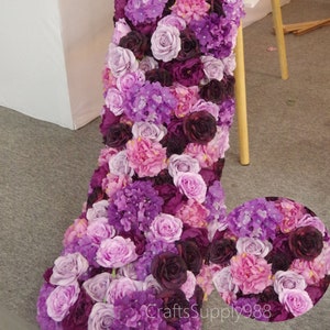 Wedding Reception Table Flower runner,Pink,Lavender and Plum Artificial Flower Row,Table Centerpiece Weding Flowers backdrop,Flower Garland