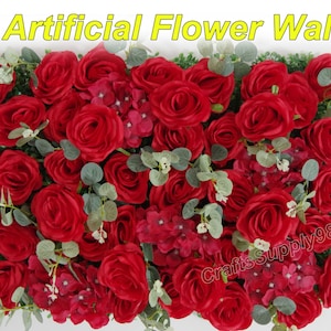 Red Hydrangea Roses,Artificial Flower Wall,Backdrop For Wedding,Hotel Event Decoration,Baby Show,Floral Panel,Photo Decor-40*60cm