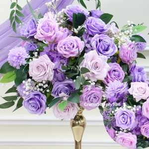 Lavender Purple Rose Flowers Ball Wedding Floral Table Centerpieces Floral Ball Dinner Party Business Decor,Rustic Boho Flower Table Runner