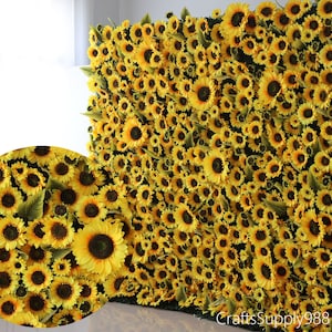 Beautiful large sunflowers floral wall,Wedding Party Holiday Bridal shower flower wall Decor,3D Artificial Flower Wall Phoyography Backdrop