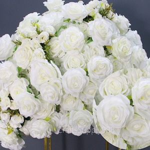 White Artificial Rose Flower Ball Wedding Floral Table Centerpieces Floral Ball Dinner Home Party Business Decor,Guest Flower Table Runner