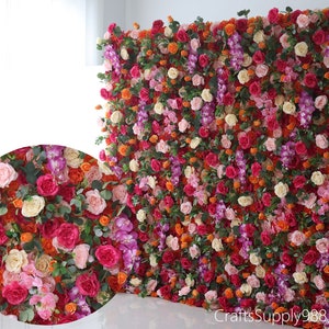 Ivory Pink Rose 5D Artificial Flower Wall Backdrop For Wedding Home Shop Nursery Baby Girls Room Party Decor DIY Floral Panel Photo Backdrop