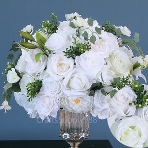 Lily Flower Table large centrepieces,Customize White Rose Greenery Flower Ball,Wedding Floral Table Centerpiece Floral Ball Party Home Decor