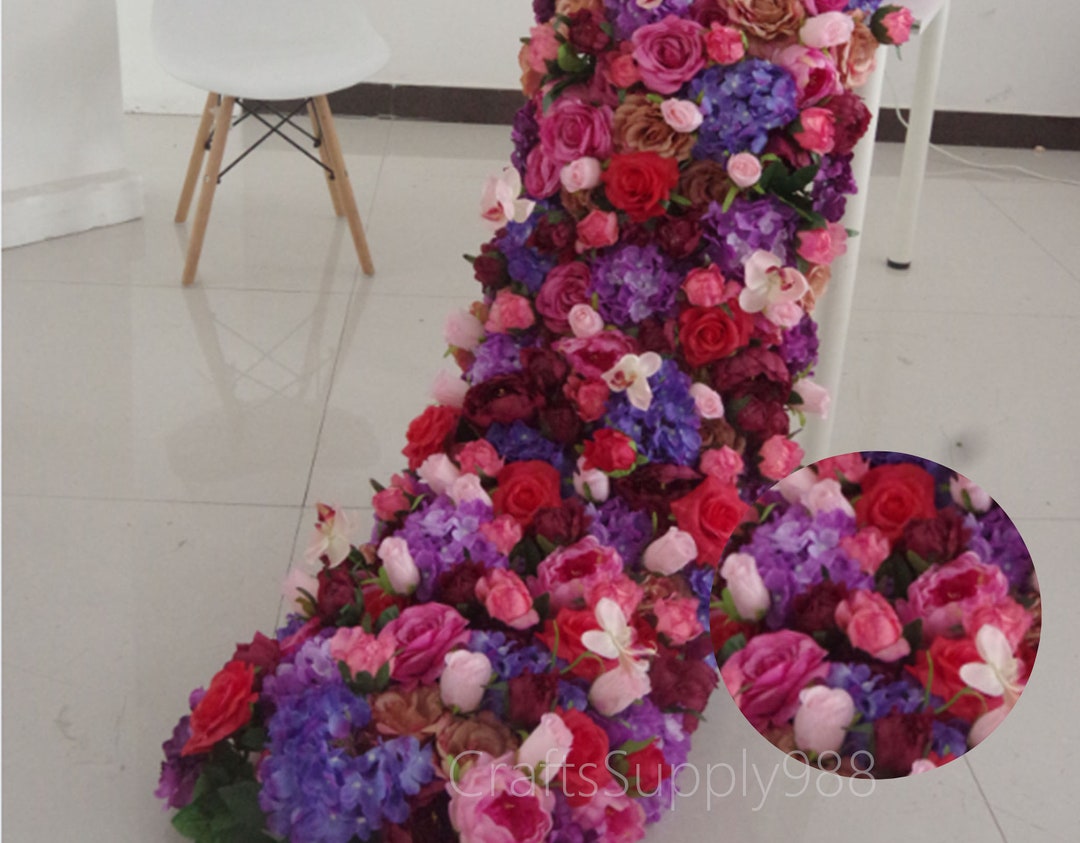 Silk Rose Peony Hydrangea Flower Row,wedding Table Centerieces,table ...
