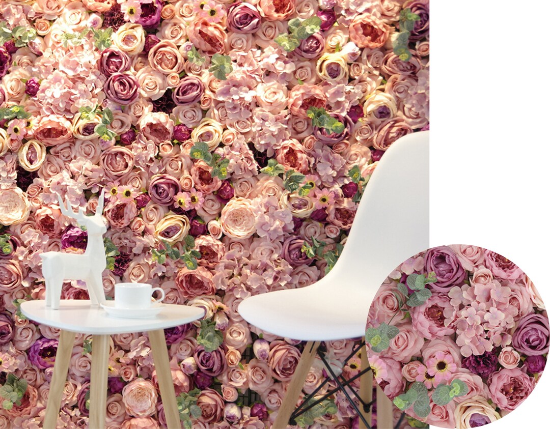 Custom Fake Flower Wall Backdrop Pink Blush Flower Backdrop Etsy