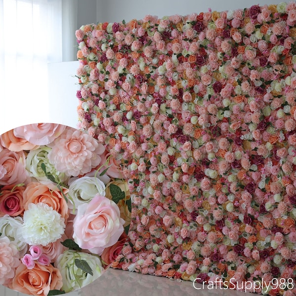 Vibrant Spring Rose 3D Floral Wall For Wedding Photo Backdrop Bridal Shower Birthday Party Holiday Home Shop Decor Floral Panels Photo Props