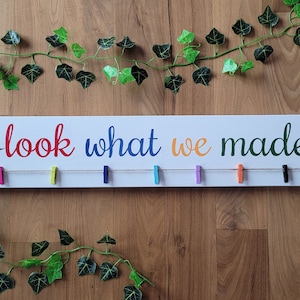 Look What We Made | Playroom Wall Art | Kids Artwork Display | Kids Decor | Photo Holder | Children&#39;s Wall Art | Birthday Gift | New Year