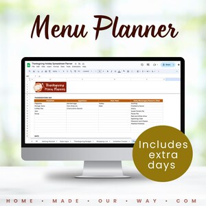 The Thanksgiving Holiday Spreadsheet Menu Planner