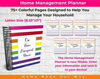 Home Management Binder Printable •  A Household Planner for your Home, Family, Budget, Important Documents, Health, and School Information