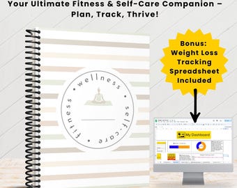 Fitness Planner Printable • Workout Tracker •  Weight Loss Tracker and Spreadsheet • Fitness Planner Bundle •  Meal Planner • Self Care Plan