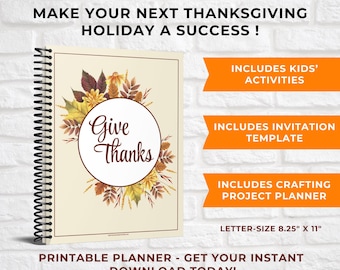 Thanksgiving Holiday Planner for Your Event - A Printable Holiday PDF
