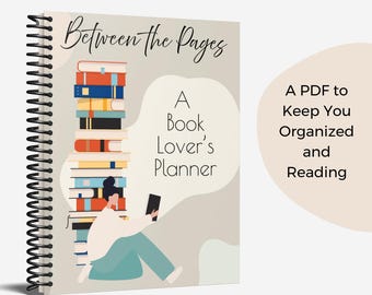 Reading Planner and Book Organizer PDF • Trackers • Inventory • Schedule Goals and Events • Book Club Pages • and Fun Pages for Book Lovers