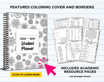 2026 - 2027 Academic Student Planner Printable PDF For Middle and High School [July - June]
