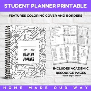 2025-2026 Academic Student Planner Printable PDF For Middle and High School [July - June]