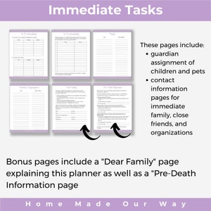 End of Life Planner with Immediate Tasks Pages