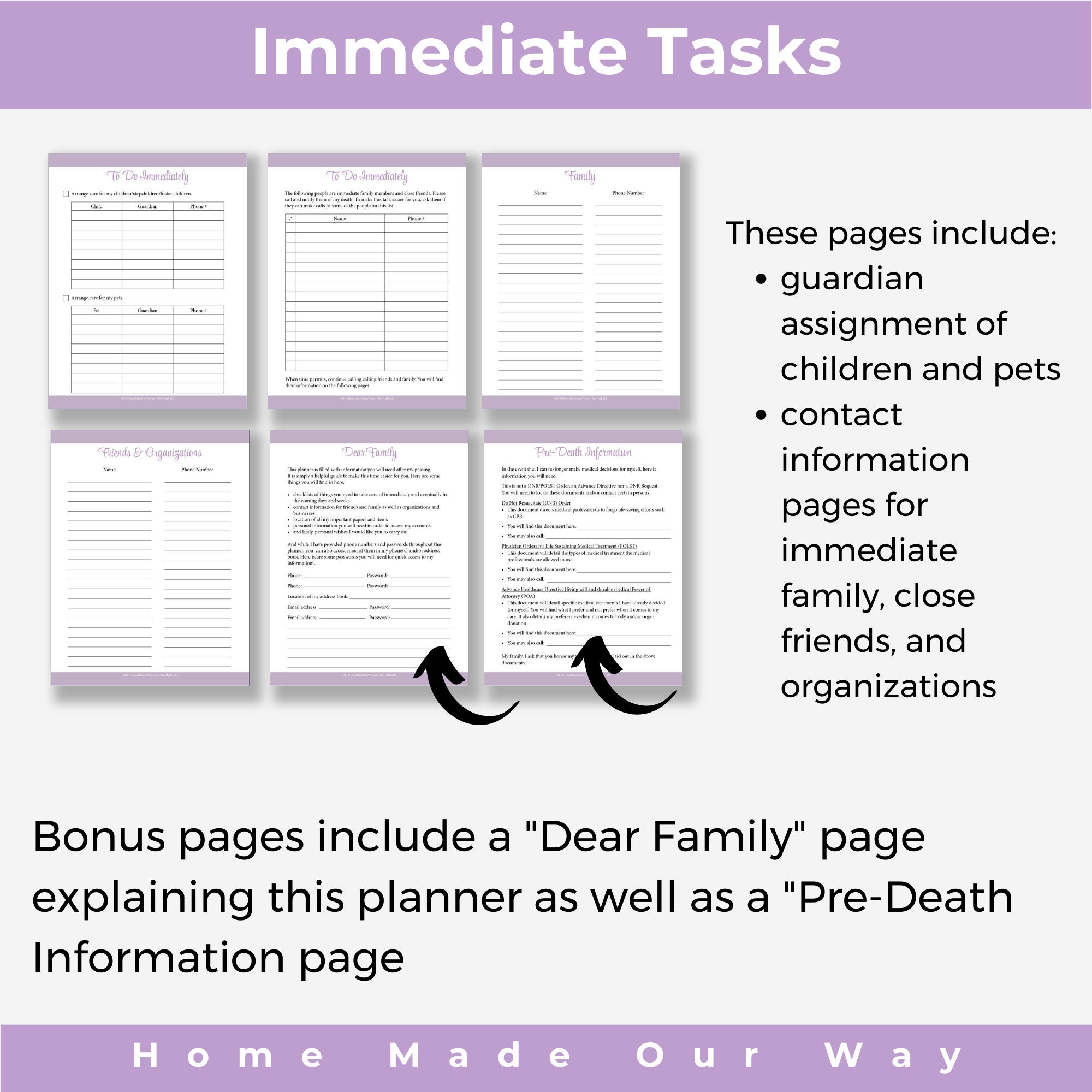 End of Life Planner PDF • Printable and Fillable Versions • Plan Your ...