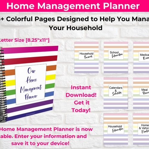 Home Management Planner PDF A Complete Household Binder - Etsy