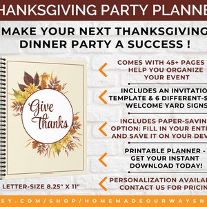 Give Thanks, A Thanksgiving Dinner Party Planner