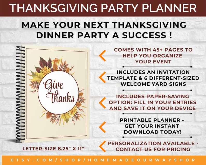 Give Thanks, A Thanksgiving Dinner Party Planner