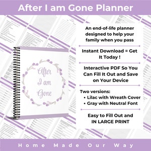 The After I Am Gone End of Life Planner