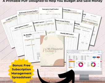 Personal Finance Planner • Budget Binder • Expense Tracker • Debt Tracker • Bill Tracker • Free Google Sheets Subscription Manager