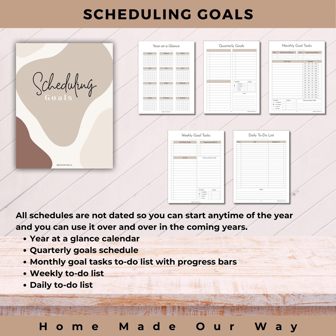 Goal Planning Workbook • SMART Goal Setting Worksheets • Productivity ...