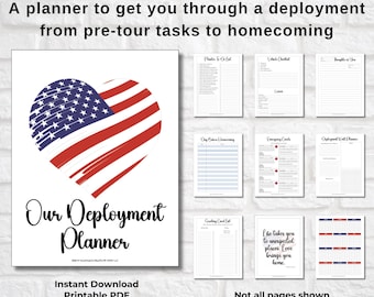 Military Deployment Planner for Spouses & Families • Printable PDF • Deployment Journal and Keepsake Binder Pages • Digital Download