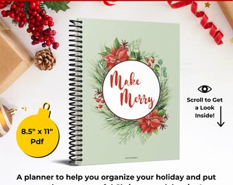 Christmas Planner Printable • Holiday Organizer PDF • Gift Planner  • Christmas Binder Templates • Christmas Party and Meal Planner