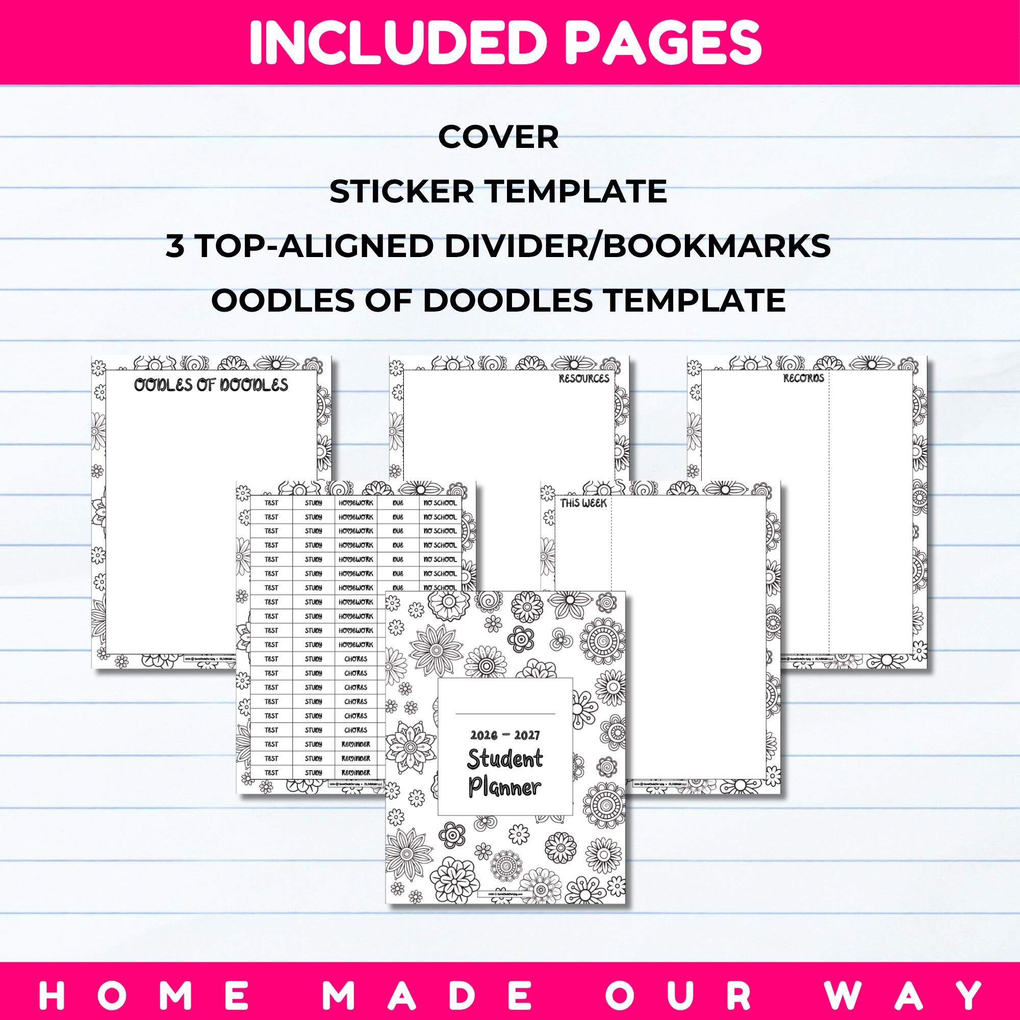 2026 - 2027 Academic Student Planner Printable PDF for Middle and High ...
