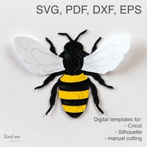 Modello di ape per Cricut, svg, pdf, esp, dxf, taglio di carta