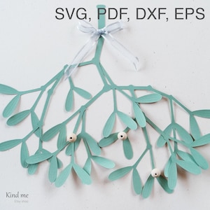 Mistletoe SVG for digital download to cut on Cricut as Christmas decorations