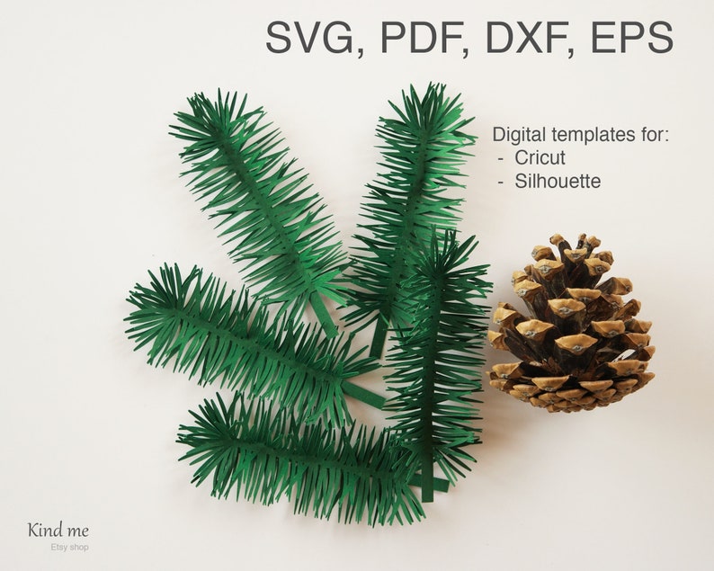 Plantilla digital SVG de vegetación navideña para Cricut para hacer ...
