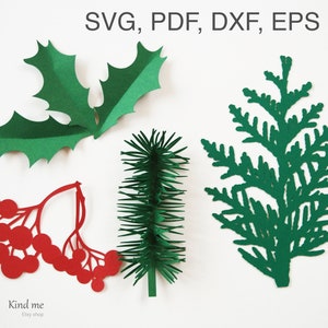 Weihnachtsgrün SVG digitale Vorlage für Cricut, um Dekorationen in Papier, 3D zu machen