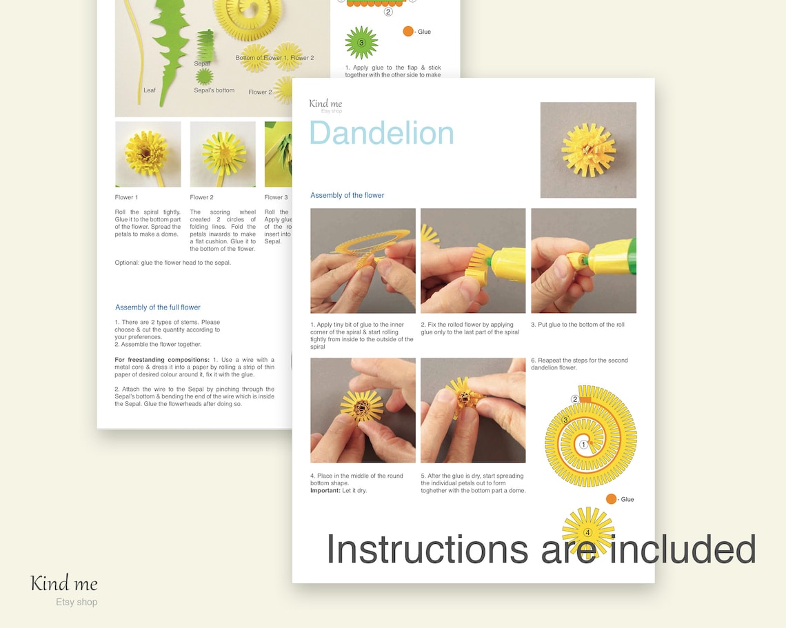 Dandelion Flower Template for Cricut Svg Pdf Esp Dxf - Etsy