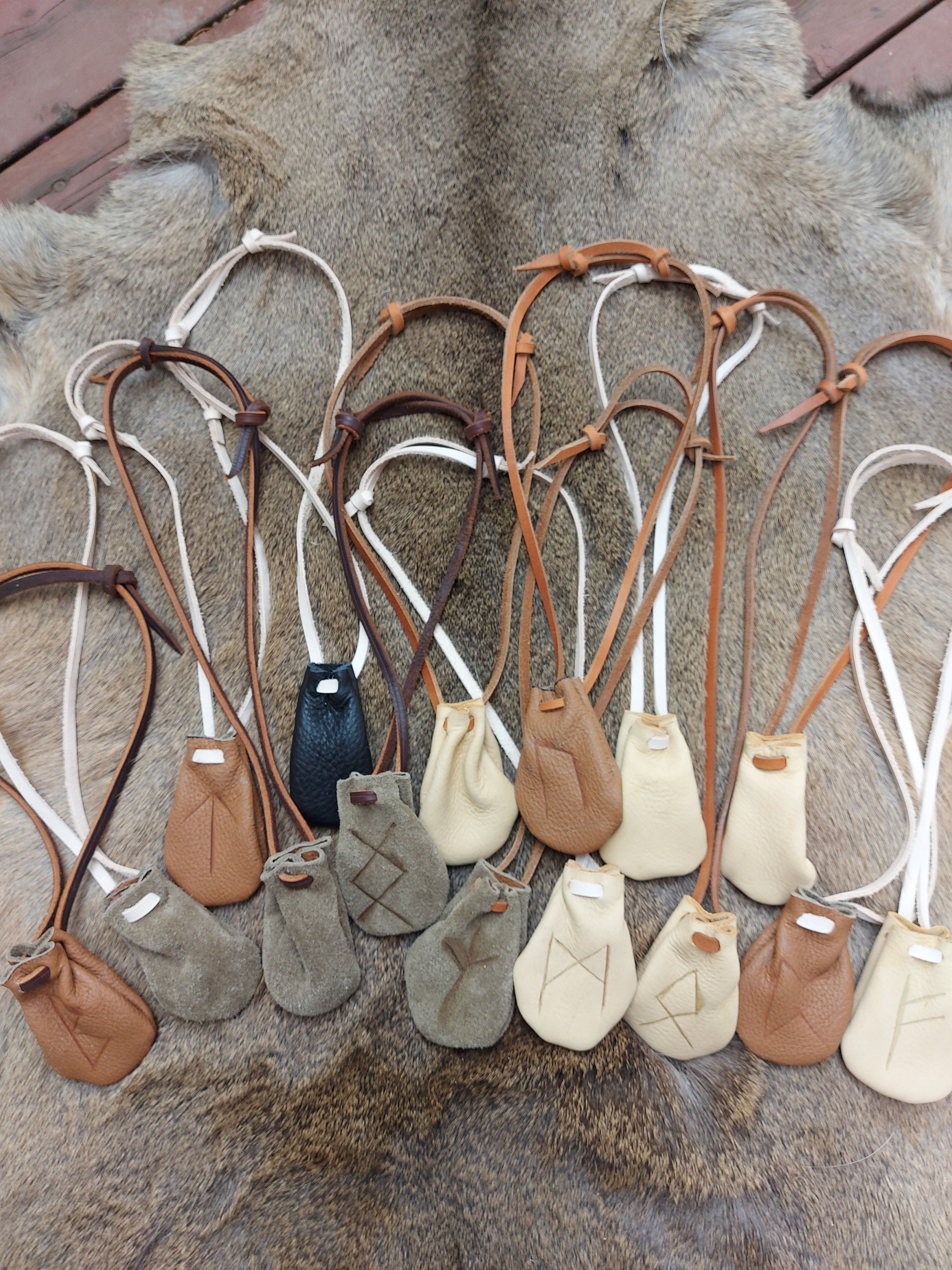 Adjustable Leather Rune Crystal Bags - Etsy