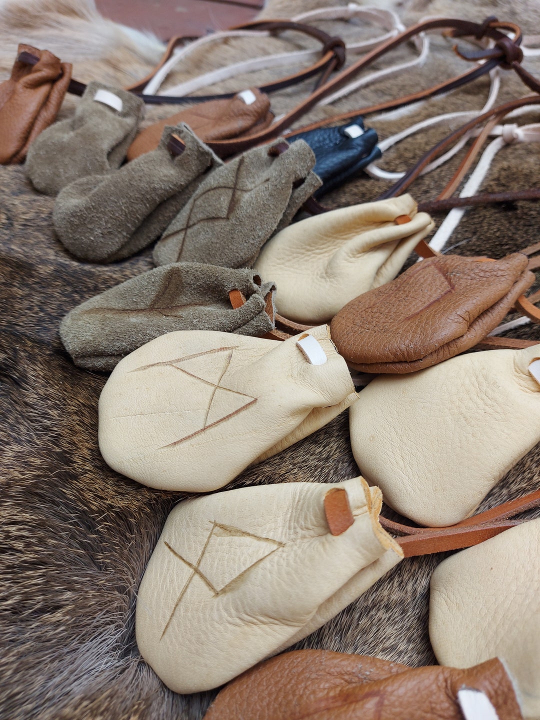 Adjustable Leather Rune Crystal Bags - Etsy