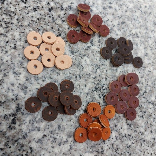 1/2" Leather Washers Round Circle Circular Leather Buttons Leather Craft Interfacing