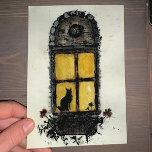 Window Cat Print 5x7&quot;