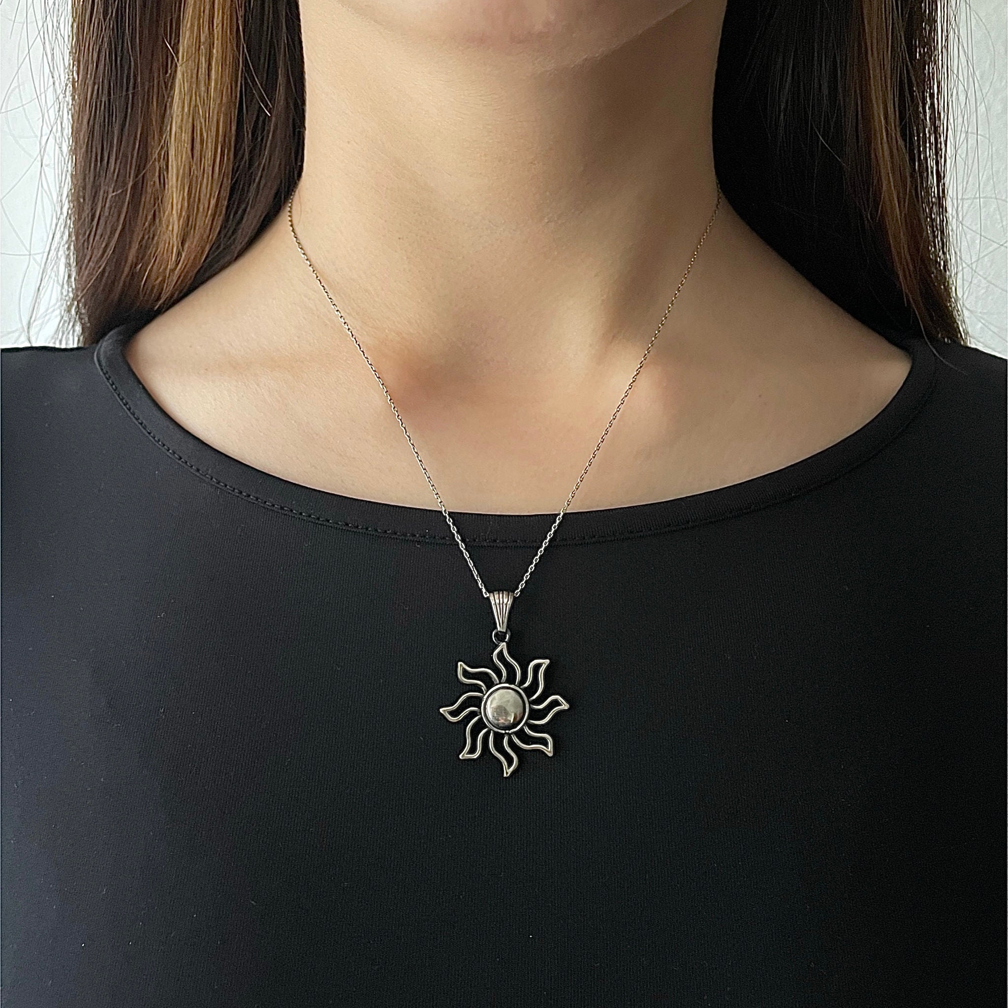 Sun Sterling Silver Sun Pendant - Etsy