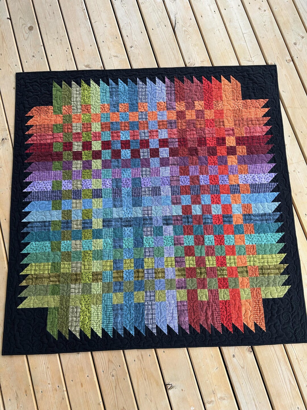 Custom Woolies Flannel Over & Down Under Quilt Lap Throw Size 56 X 56 ...