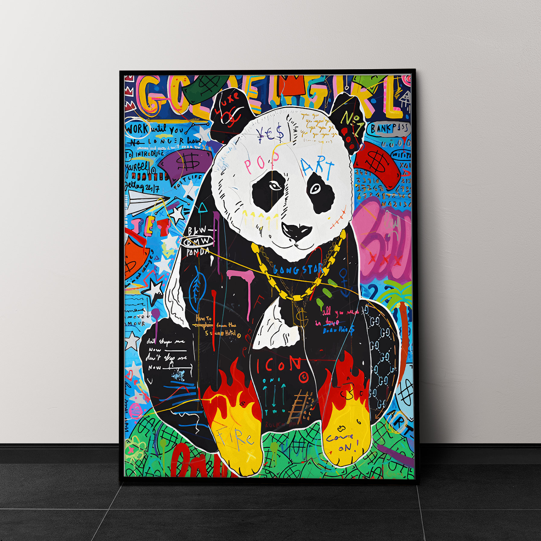 Graffiti College Panda Wall Art, Digital Download Print, Wall Decor ...