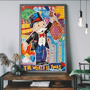 Personalisiertes Monopoly Art Poster Schild gerahmt Leinwand Wand kunst druckbare Dekoration Geschenk Geld verdienen Online Kunst Vatertag Geschenk