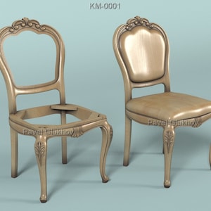 Doll chair 1/12 KM-0001. 3D STL Model for CNC