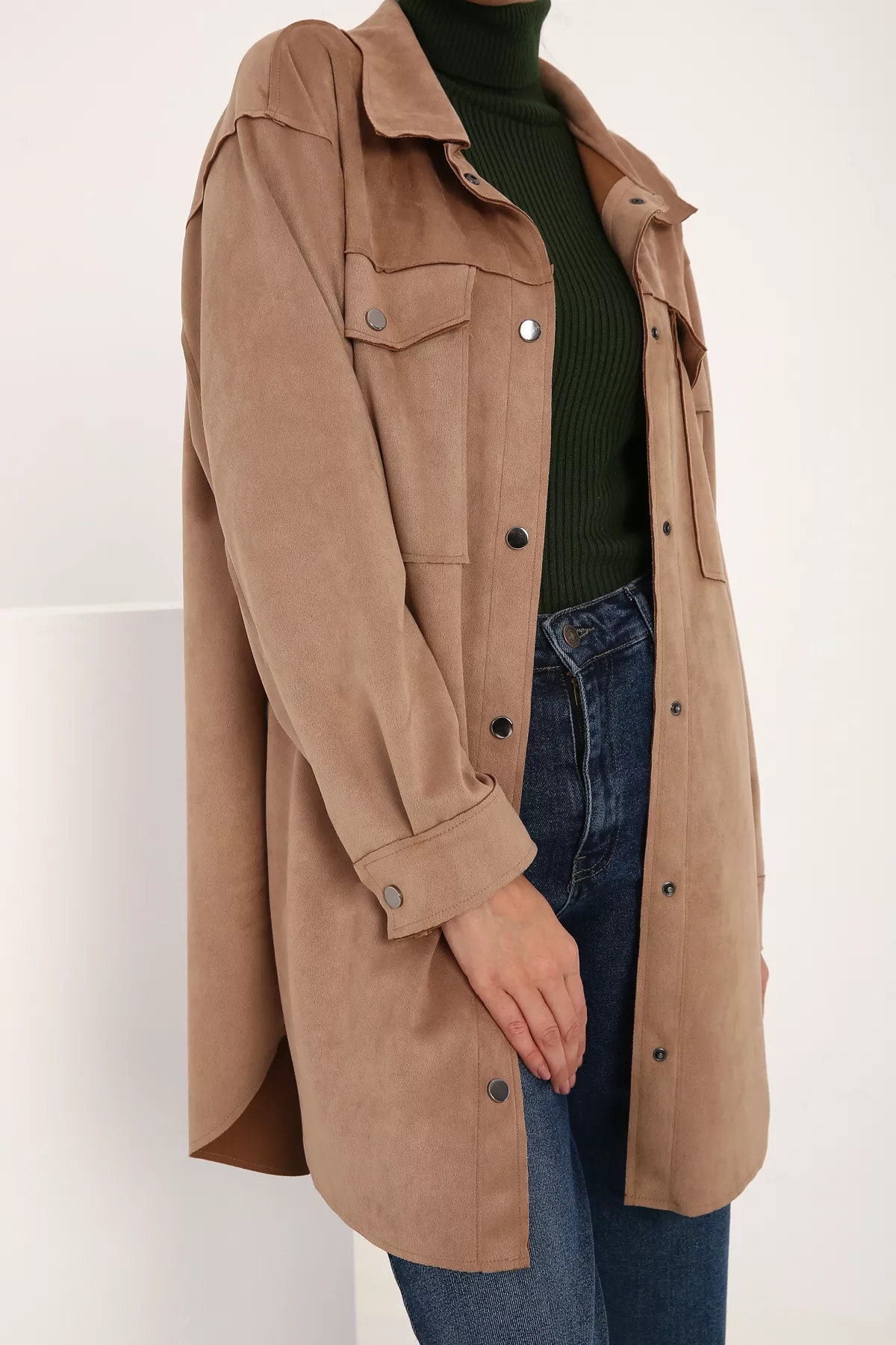suede shirt jacket womens