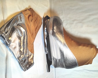 Silver with Sock Boot Covers for Ice Skating or Roller skates