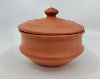 NATURAL TERRA COTTA Clay PRESSURE COOKER Teracotta with Glass Lid 3 LITER
