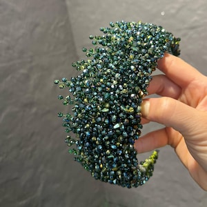 Emerald Green Crystal Crown – Handmade Statement Tiara for Weddings & Special Events