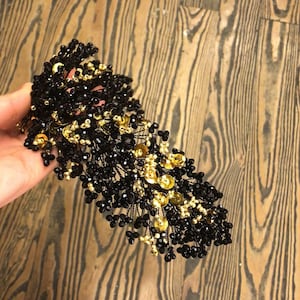 Bandeau de mariée noir et or, casque noir pour les mariages, les soirées henné, les fêtes et tous les événements spéciaux
