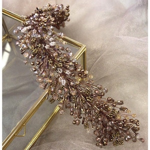 Bronze Baroque Bridal Headband, Rustic Bridal Tiara, Bronze Wedding Headband, Rustic Bridal Headpiece, Vintage Bridal Headpiece
