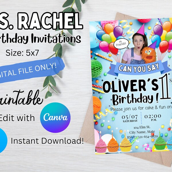 Ms Rachel Birthday Invite - Etsy
